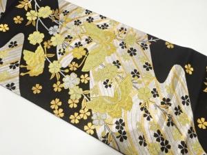 枝垂れ桜に蝶模様織り出し　振袖用袋帯